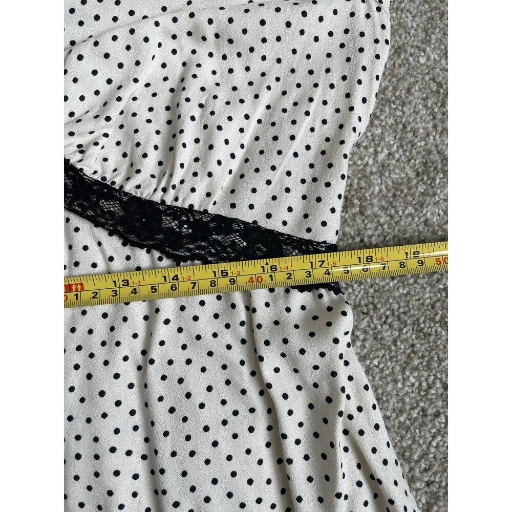 Old Navy Polka Dots Babydoll Mini Dress Lace Trim L Romantic Y2K Dainty Cottage - Picture 11 of 12